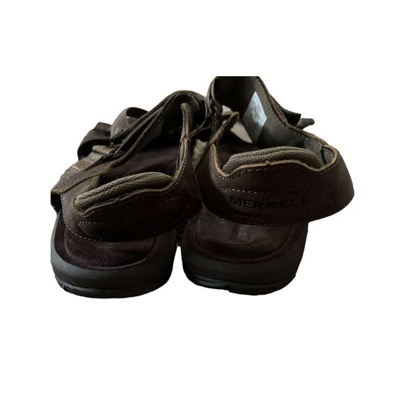 Merrell Mens Brown J91517 Dark Earth Leather Strappy Sport Sandal‎ Size US 8 main image 6